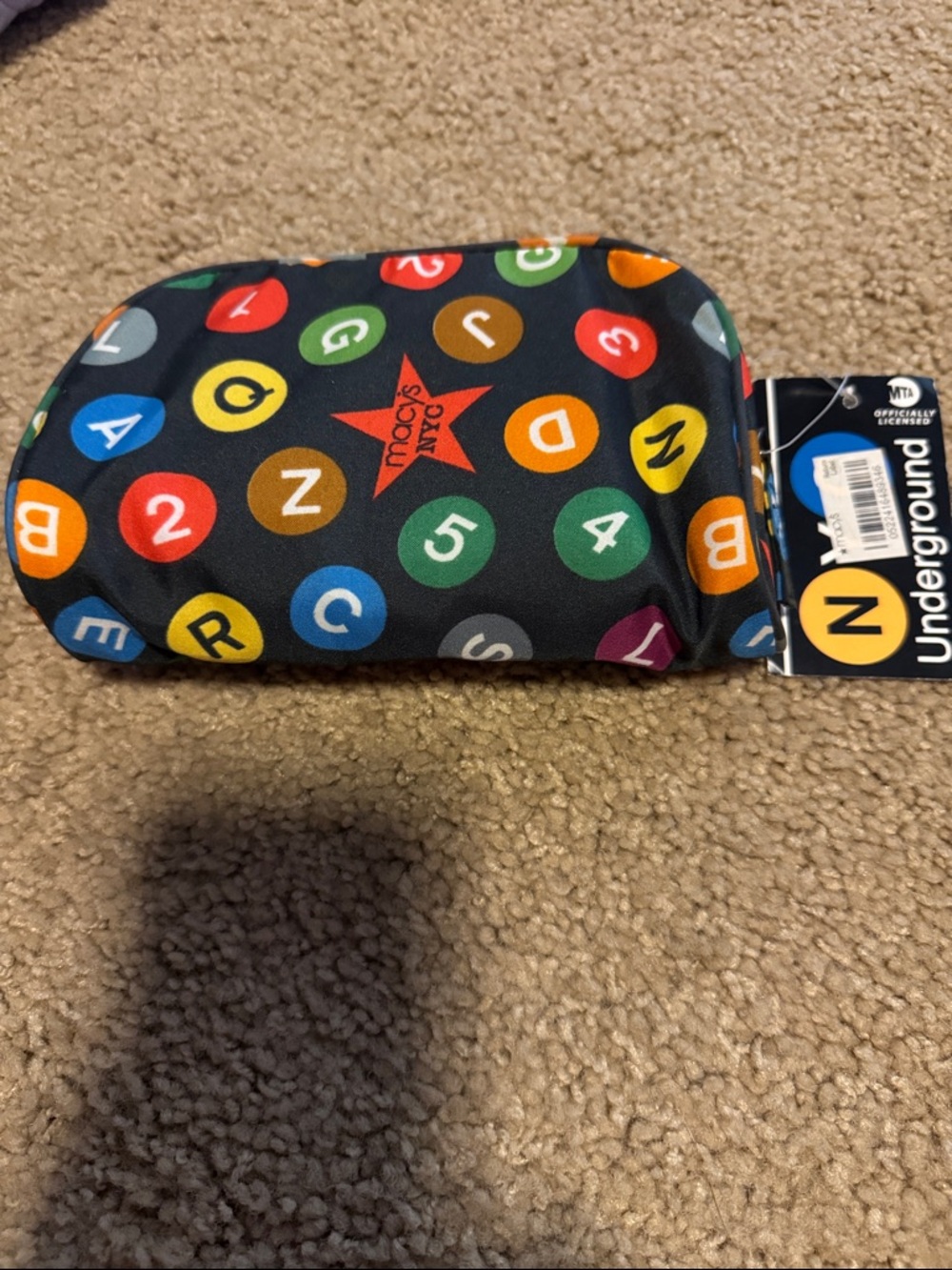 Macy's NYC Colorful Underground Print Cosmetic case
